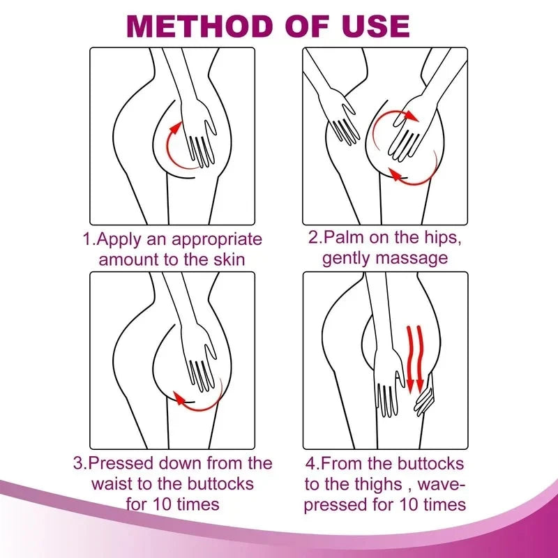 Creme para Aumento dos Glúteos, Óleo Essencial Firmador para Levantar e Levantar os Glúteos, Aumenta o Bumbum, Modela e Firma o Corpo, Cuidados Sensuais para Mulheres