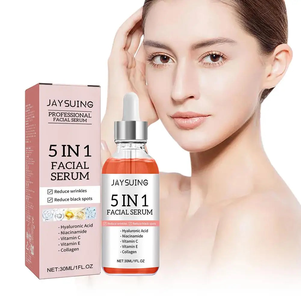 Sérum Facial 5 em 1 com Vitamina C e Ácido Hialurónico.