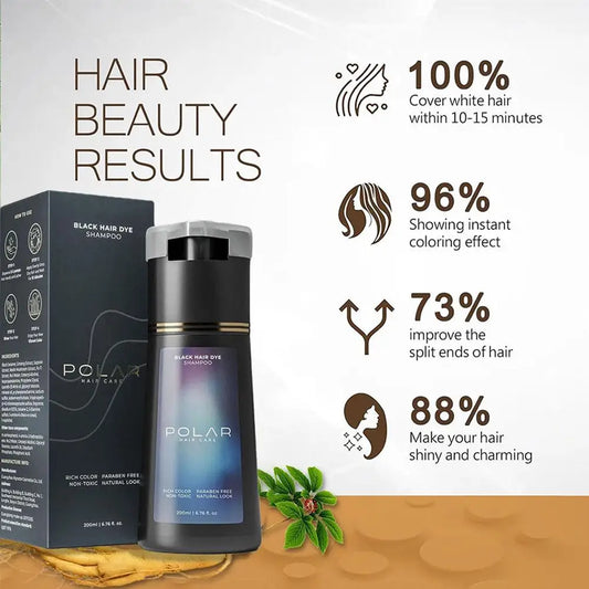 Champô Tinta para Cabelo Grisalho para Mulher e Homem, Kit de Tinta Natural para Cabelo, Champô Tinta Semi-Permanente, Preto, Castanho e Roxo, 200ml