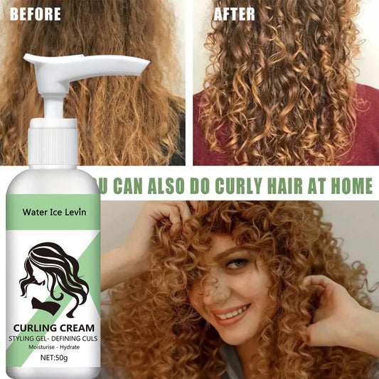 Cabelos cacheados Creme modelador, fórmula hidratante e suavizante, realça a elasticidade e o brilho dos cabelos cacheados, fácil de fixar ✨