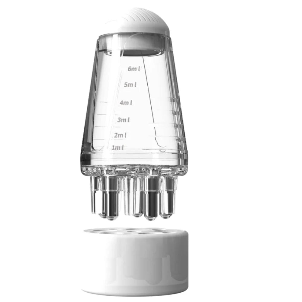 Mini massajador capilar com aplicador de 6ml para o couro cabeludo, escova com rolo para crescimento capilar, aplicador de óleo essencial e medicamento líquido, pente de massagem.