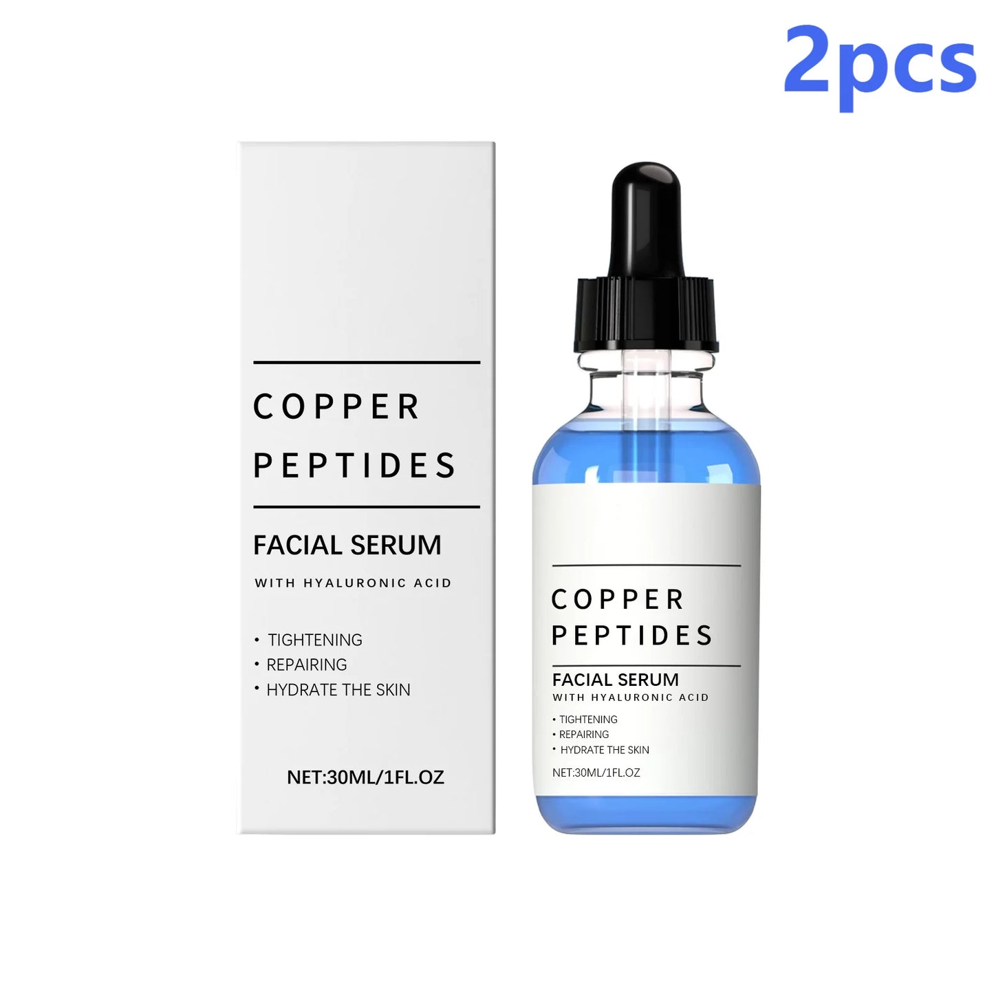 Copper Peptide Serum Anti Wrinkle Remover Antioxidant Tighten Skin Barrier Repair Deep Hydration Hyaluronic Acid Face Serum 30ml ✨