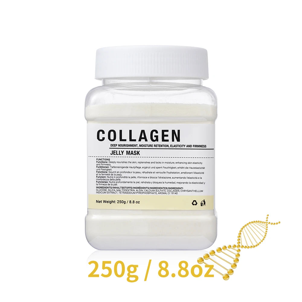 Rosa/ácido hialurônico/geléia de colágeno máscara facial em pó-hidratante, melhorando e hidratando cuidados com a pele facial-gel natural peel off