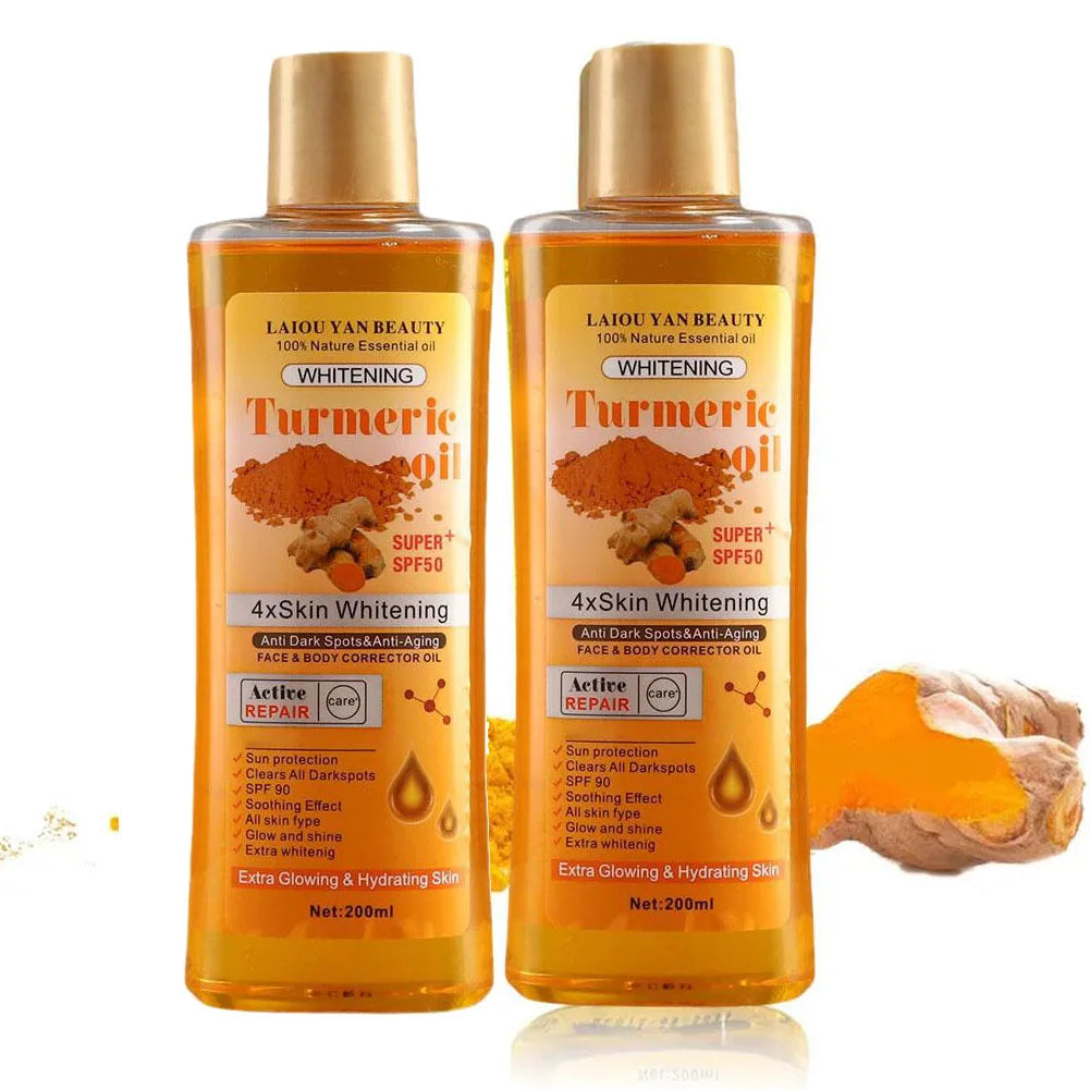 Óleo essencial de cúrcuma e gengibre, 200ml, hidratante profundo, nutritivo e suavizante para o rosto, sérum facial, hidratante para cuidados com a pele.
