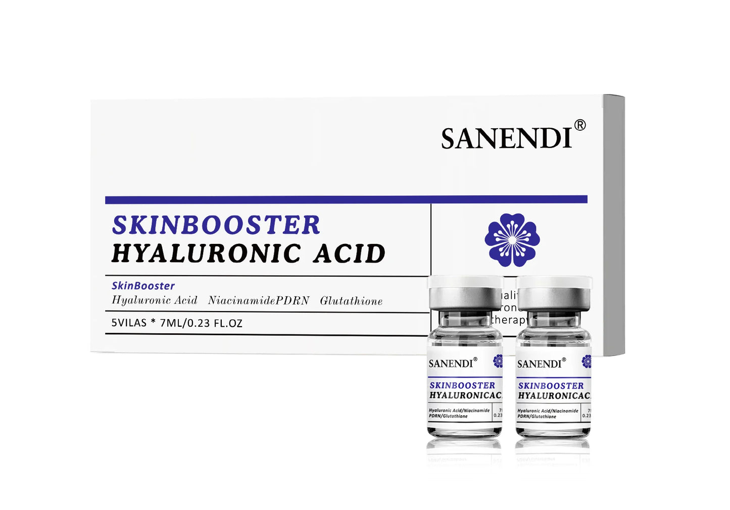 Sanendi, produto coreano para o cuidado da pele, contém ácido hialurónico. Conjunto de 5 essências faciais hidratantes, calmantes e nutritivas, 7ml cada.