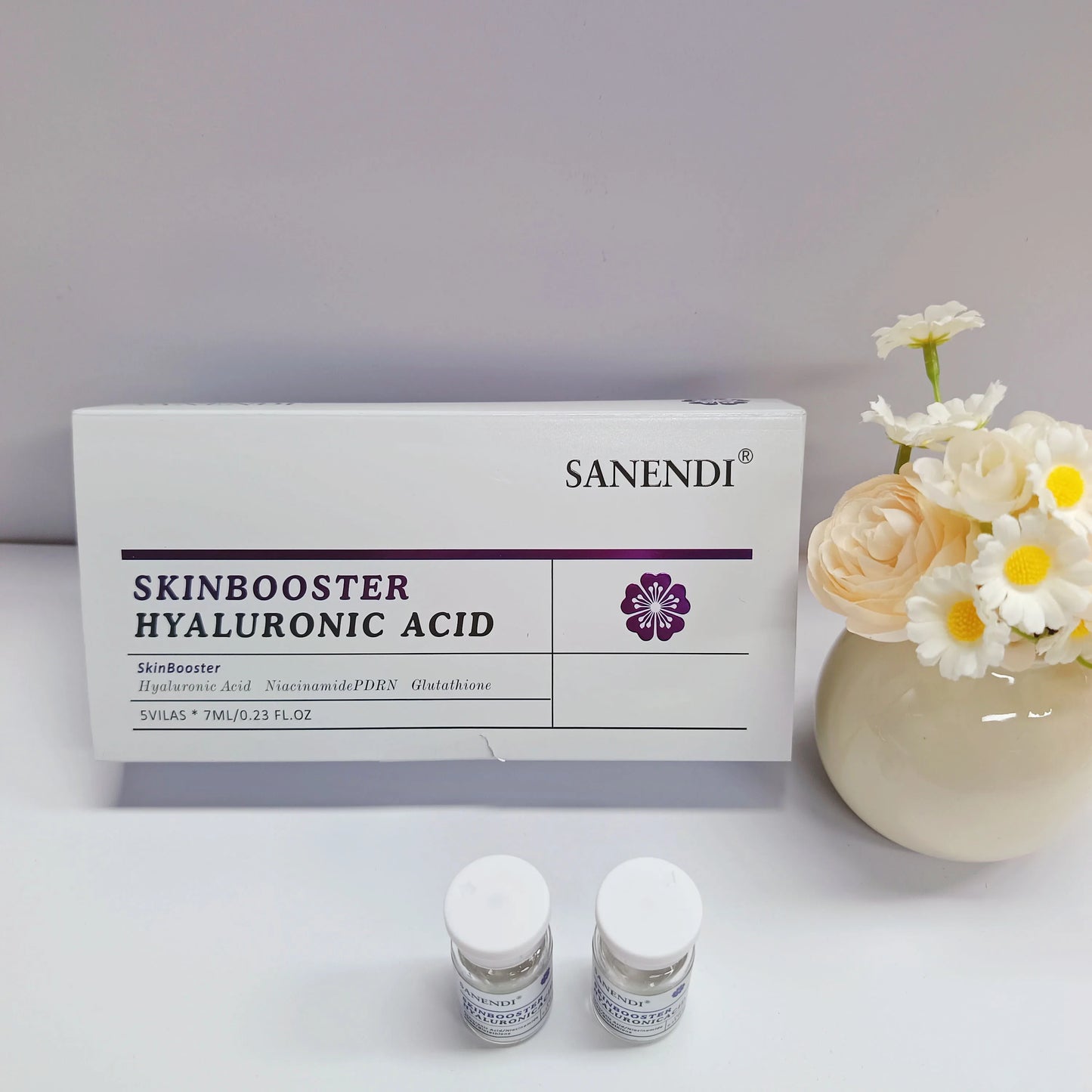 Sanendi, produto coreano para o cuidado da pele, contém ácido hialurónico. Conjunto de 5 essências faciais hidratantes, calmantes e nutritivas, 7ml cada.