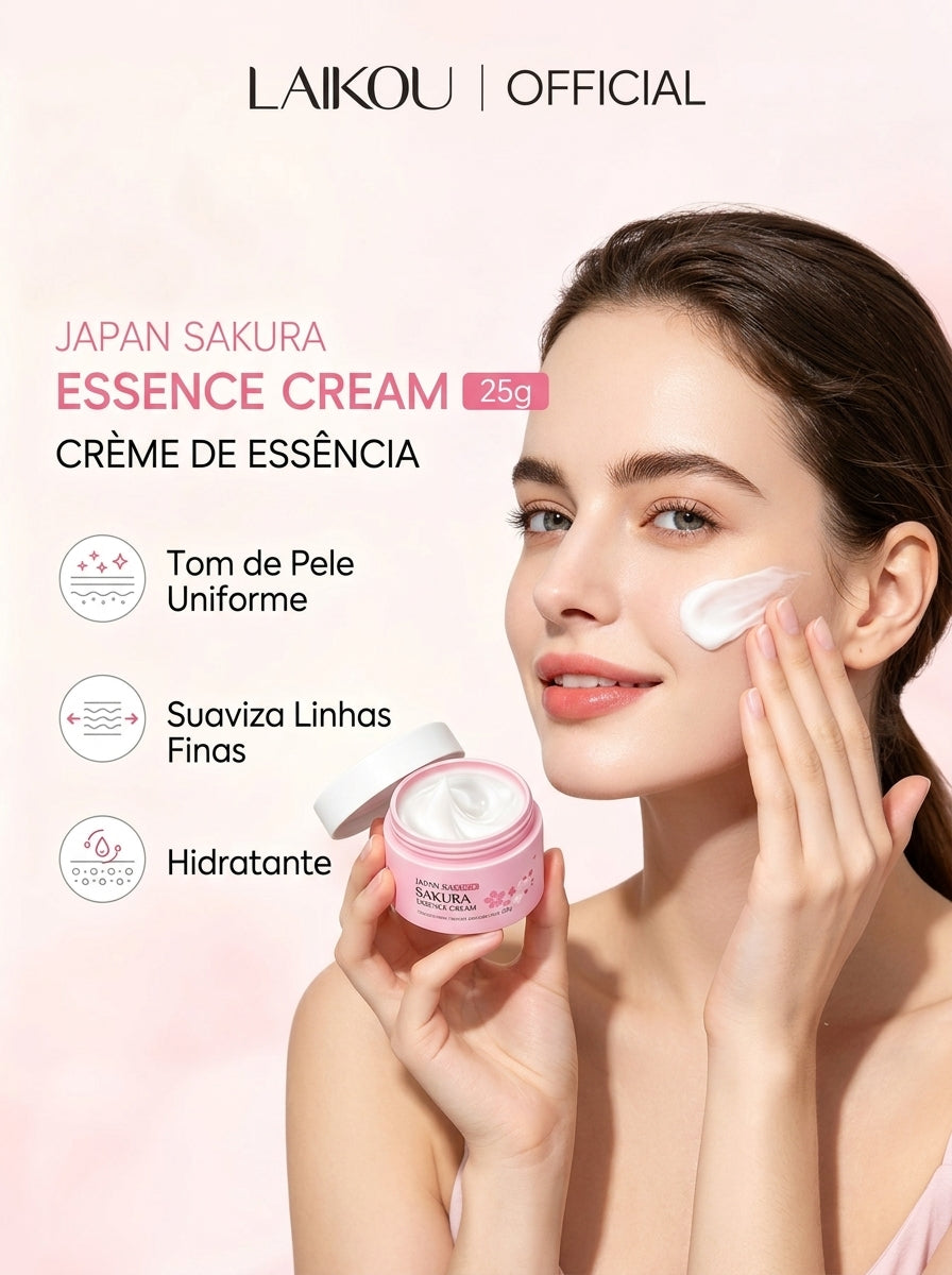 LAIKOU Japan Sakura Essence Cream - Creme Hidratante Facial Iluminador 25g .