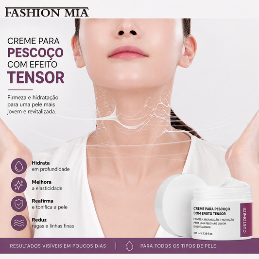 Creme hidratante para pescoço com colagénio original coreano, 100ml, 5% de solução de adenosina, peptídeo de colagénio hidrolisado, efeito lifting e firmeza.