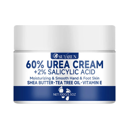 Creme de pés SUYARUN com 60% de ureia para calcanhares gretados e pele seca - Tratamento hidratante intensivo, removedor de calosidades, cuidado para os pés diabéticos.