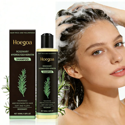 Champô para crescimento capilar com alecrim (3 unidades), espessante, com queratina hidrolisada, repara o cabelo seco, frisado e danificado, hidrata e limpa o couro cabeludo.