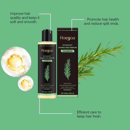 Shampoo de alecrim para crescimento capilar, limpeza profunda do couro cabeludo, anticaspa, controle de óleo, fortalecimento da raiz, nutrição capilar, shampoo para volume ✨🌿