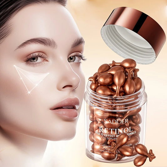 Sérum firmador multiefeito com retinol em cápsulas, creme hidratante para a área dos olhos, essência nutritiva e hidratante para os olhos, 0,34 g x 45 cápsulas