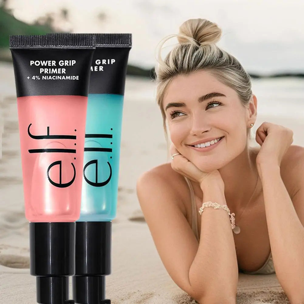 Primer em gel Power Grip com ácido hialurônico e 4% de niacinamida, iluminador, hidratante de longa duração, maquiagem hidratante.