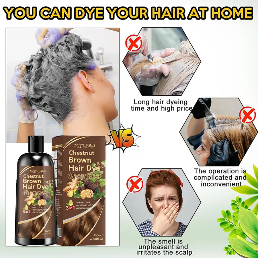 Shampoo 3 em 1 com tratamento colorido de cúrcuma, shampoo nutritivo com tratamento colorido, fórmula suave, à base de plantas, bege claro✨🌱