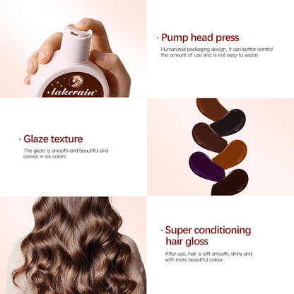 Esmalte de cabelo Super Gloss Color Conditioning Gloss Enxágue Brilho de cabelo semipermanente que melhora a cor Nutrir e reparar fácil ✨