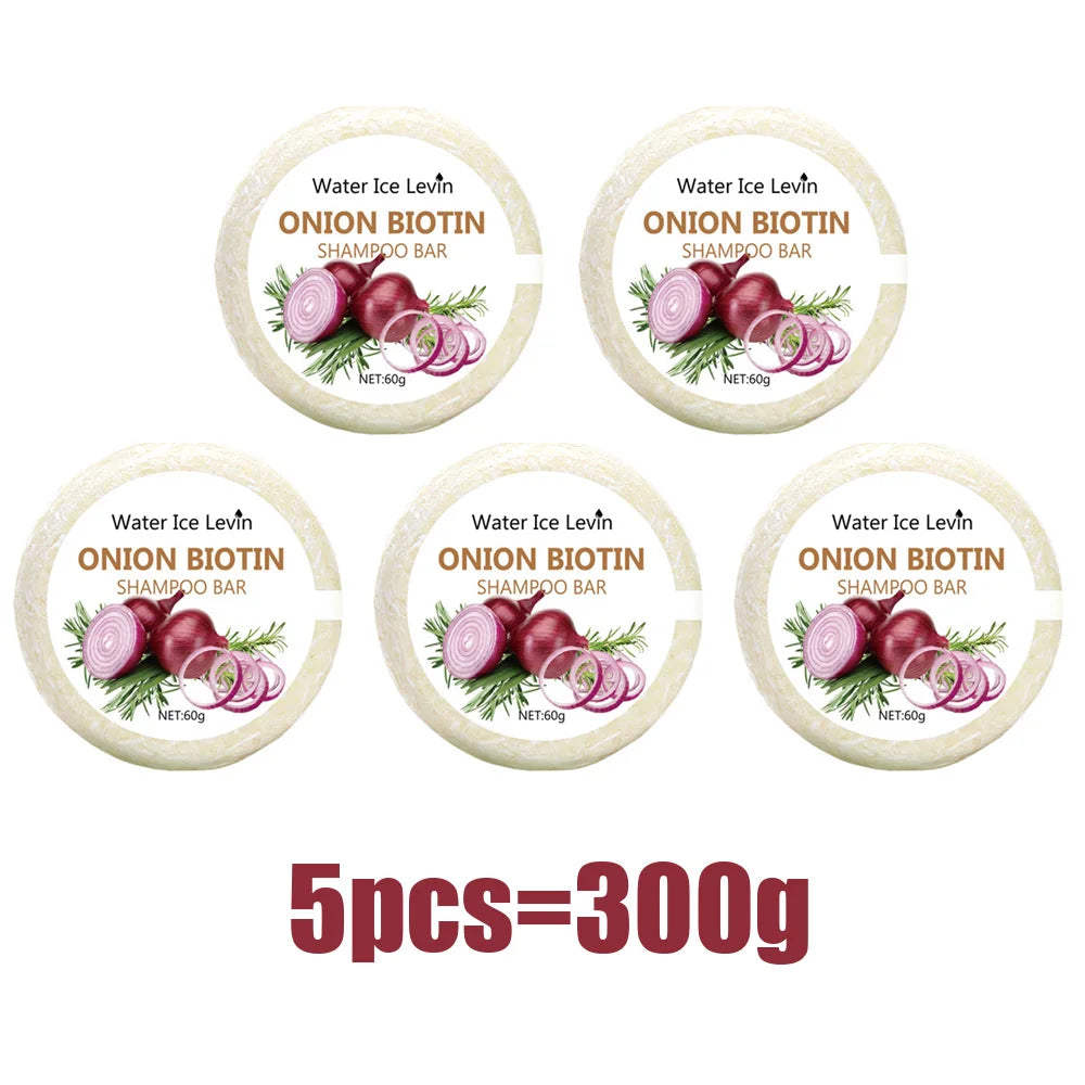 Sabonete Shampoo Cebola e Biotina - 60g, Indicado para Todos os Tipos de Cabelo, Hidratante e Suavizante, Rico em Extrato de Alecrim ✨