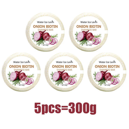 Sabonete Shampoo Cebola e Biotina - 60g, Indicado para Todos os Tipos de Cabelo, Hidratante e Suavizante, Rico em Extrato de Alecrim ✨