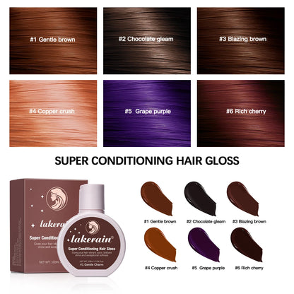 Esmalte de cabelo Super Gloss Color Conditioning Gloss Enxágue Brilho de cabelo semipermanente que melhora a cor Nutrir e reparar fácil ✨