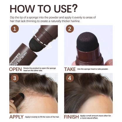 Linha fina sombra em pó cabelo à prova dwaterproof água raiz cobrir natural preto marrom sobrancelha contorno vara reparação preencher ferramenta de cabelo✨