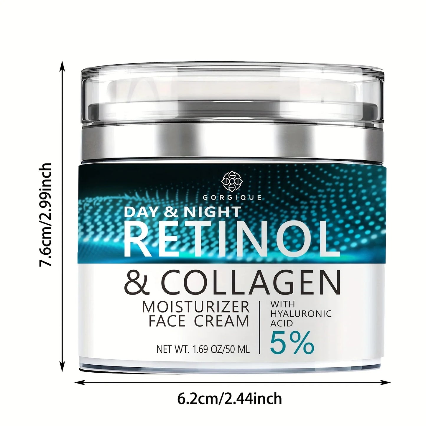 Gorgique Creme Hidratante Facial Retinol - Creme Hidratante Antienvelhecimento Dia e Noite ✨