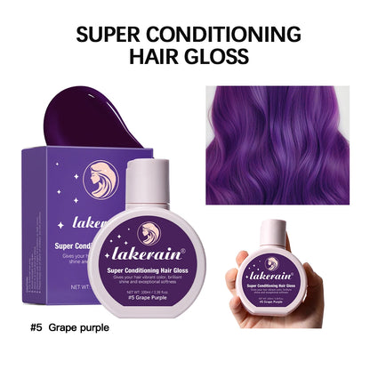 Esmalte de cabelo Super Gloss Color Conditioning Gloss Enxágue Brilho de cabelo semipermanente que melhora a cor Nutrir e reparar fácil ✨