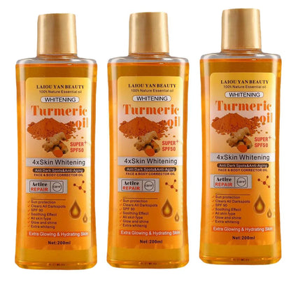 Óleo essencial de cúrcuma e gengibre, 200ml, hidratante profundo, nutritivo e suavizante para o rosto, sérum facial, hidratante para cuidados com a pele.