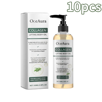 Óleo corporal firmador de colágeno, hidratação profunda, hidratante firmador, braço, barriga e excesso de gordura, óleo essencial de massagem para pele de corpo inteiro, 100ml ✨