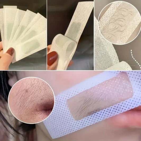10/20/30/50 peças tiras depilatórias de cera para remoção de pelos, papel de cera fria, tiras de papel para rosto, pescoço, braço, perna, corpo, ferramentas de beleza ✨
