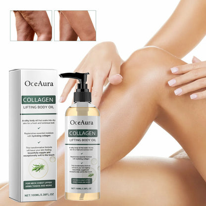 Óleo Corporal de Colágeno OceAura Hidratante e Nutritivo para Massagem Corporal Completa, Óleo Essencial para Pele Seca, Hidratante