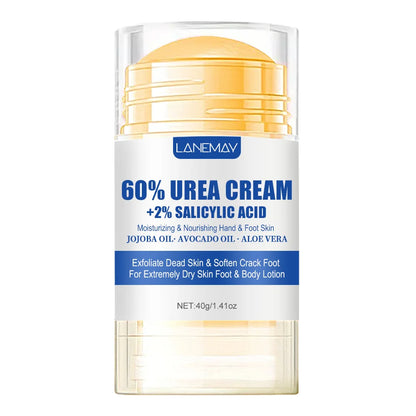 Creme para pés ultra-hidratante 60% ureia 40g Aloe Vera para suavizar pés secos e rachados - esfoliação suave solução diária para cuidados com os pés