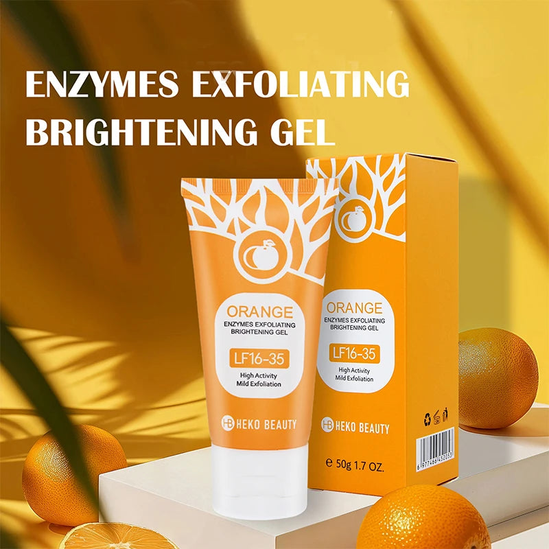 Gel esfoliante laranja 50g, esfoliação, morto, remoção, limpeza profunda, de longa duração, umidade limpa os poros, seguro para o corpo inteiro ✨🧡