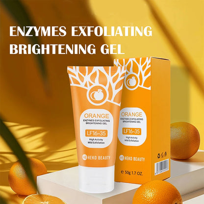 Gel esfoliante laranja 50g, esfoliação, morto, remoção, limpeza profunda, de longa duração, umidade limpa os poros, seguro para o corpo inteiro ✨🧡