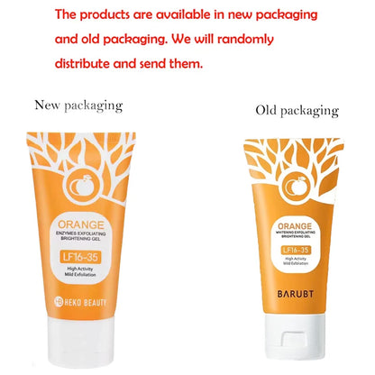 50g laranja esfoliante gel para o corpo facial suave laranja facial esfoliante corpo gel de limpeza removedor de pele morta esfrega limpeza da pele✨🧡