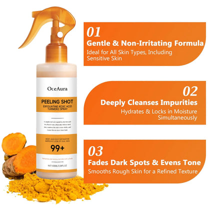 Cuidados com Queratina Corporal Ácido Kójico Cúrcuma Spray Suavemente Esfoliante Peeling Solução Nutritiva Hidratante Cuidados com a Pele Todos os Tipos de Pele
✨