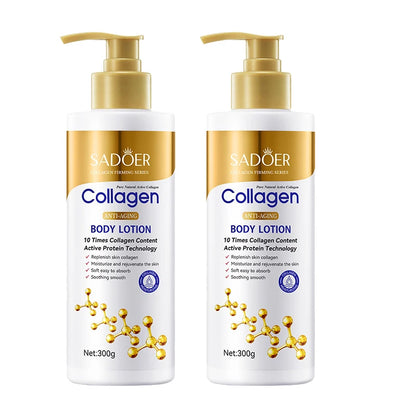 Loção Corporal de Colágeno para Firmeza e Hidratação - Hidratante Intenso Pele Antienvelhecimento para Pele Seca e Flacidez, Nutrição 300g/pc✨🌟