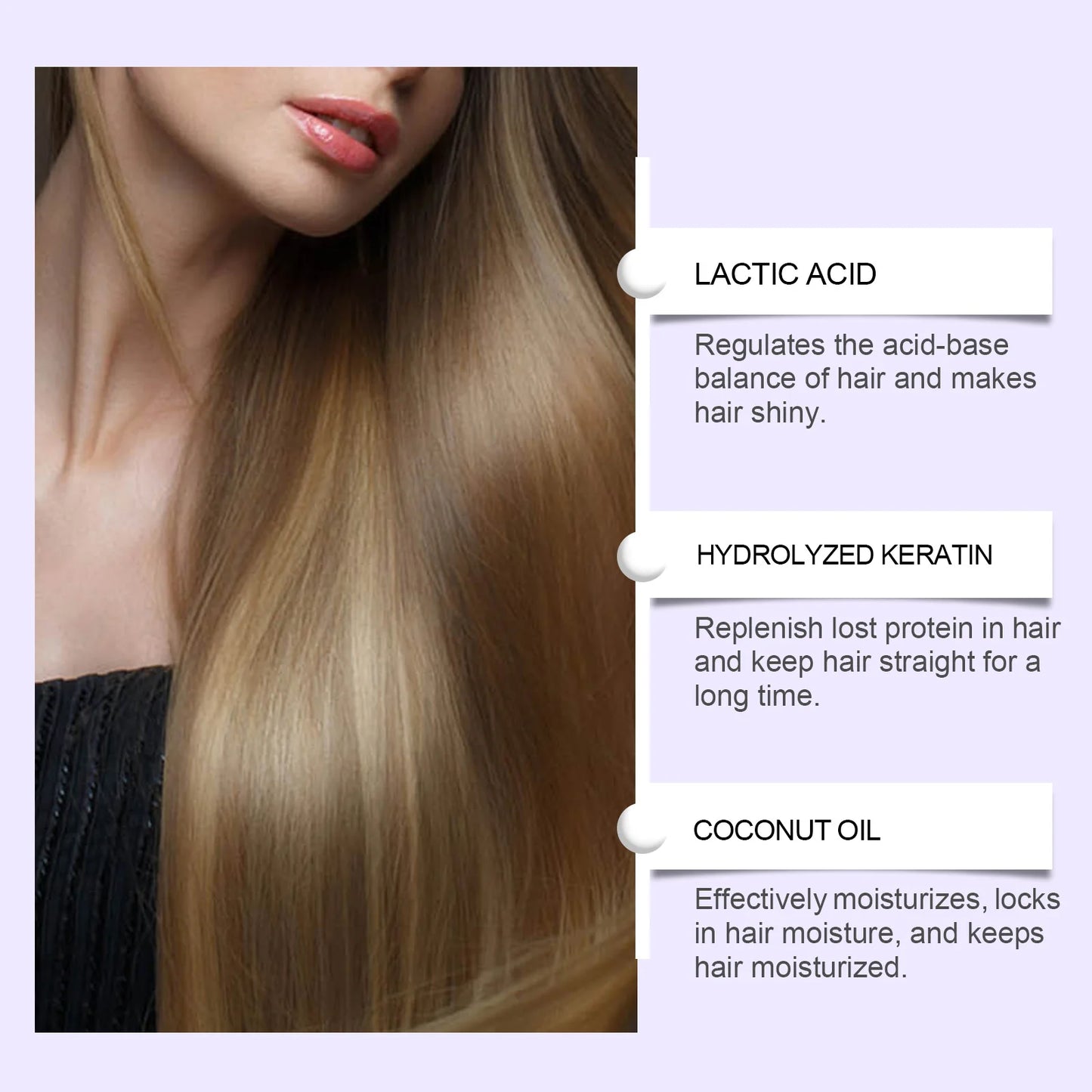 Máscara alisadora de queratina 250g, restaura o cabelo, suaviza o brilho, alisador, reparação profunda, condicionador para cabelos secos e danificados e crespos
✨