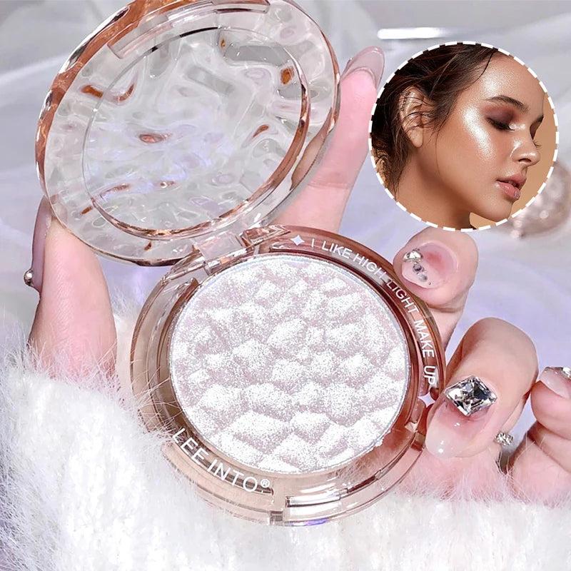 Pó de alto brilho, gloss, glitter, iluminador, paleta de contorno, corretor de contorno com brilho natural, luz de longa duração