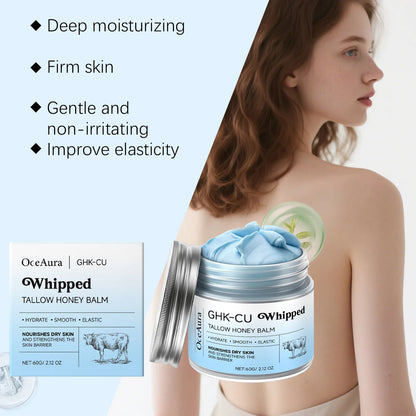 Bálsamo Azul GHK-Cu com Sebo Bovino e Mel de Manuka Hidratante Intensivo.