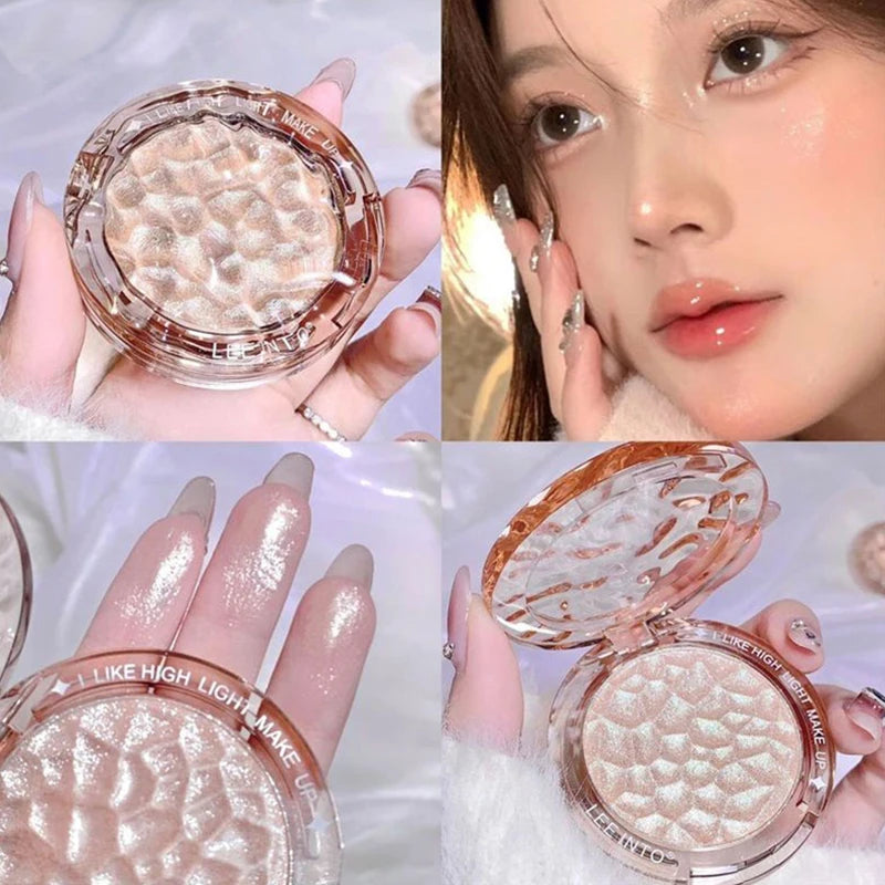 Pó de alto brilho, gloss, glitter, iluminador, paleta de contorno, corretor de contorno com brilho natural, luz de longa duração