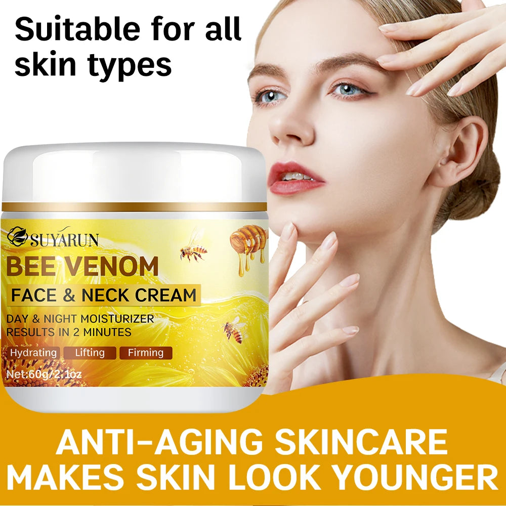 SUYARUN Creme facial antienvelhecimento com colágeno de veneno de abelha | Hidratante reafirmante e lifting | Redução de rugas | Hidratação 24H.