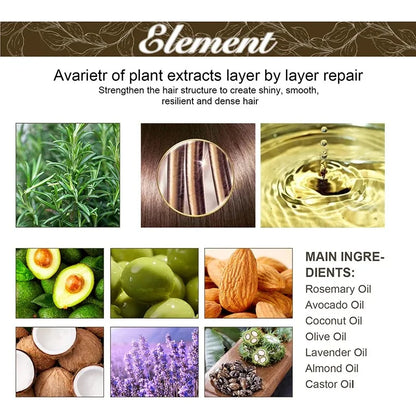 Óleo essencial de alecrim denso para cabelo, 60ml, lavanda vegana, repara danos aos cabelos, evita perda de cabelo, cabelos lisos, nutre óleo de cuidados com os cabelos ✨👑