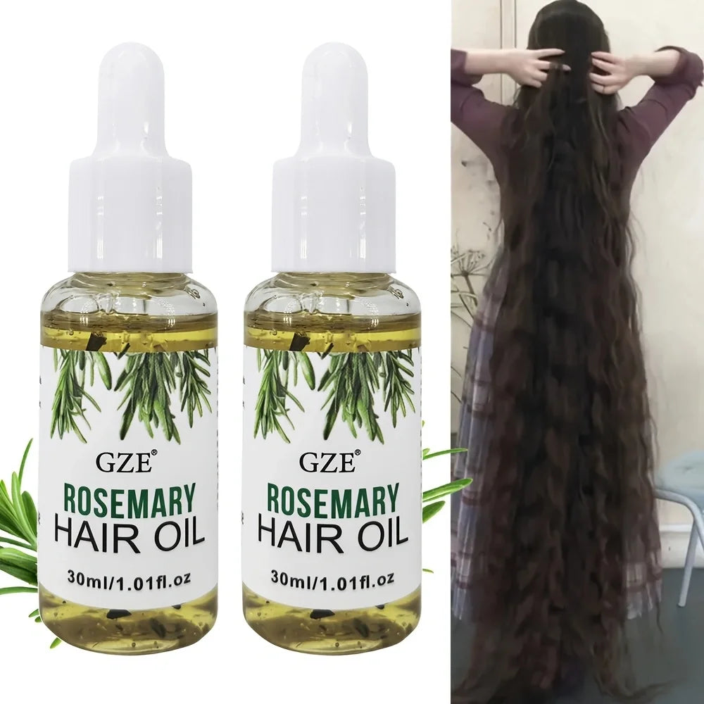 Kit com 2 Óleos Capilares de Alecrim GZE para o Couro Cabeludo, Fortalece Todos os Tipos e Texturas de Cabelo | Lisos, Ondulados e Quimicamente Tratados