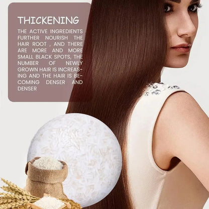 Shampoo de arroz orgânico, sabonete em barra sem óleo, condicionador, proteína de água de arroz, nutritivo, anti-perda, sabonete para crescimento do cabelo✨