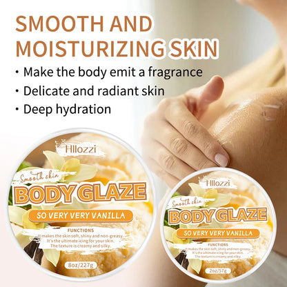 Manteiga Corporal Hidratante e Nutritiva de Baunilha (2oz/8oz) - Refrescante e Não Oleosa - Hidrata a Pele