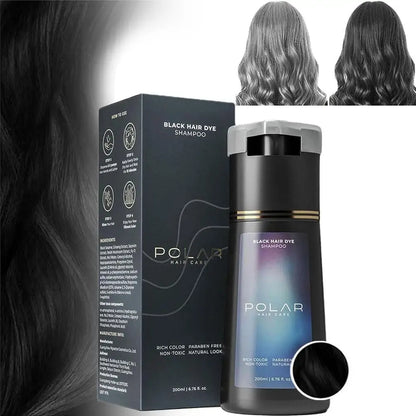 Champô Tinta para Cabelo Grisalho para Mulher e Homem, Kit de Tinta Natural para Cabelo, Champô Tinta Semi-Permanente, Preto, Castanho e Roxo, 200ml