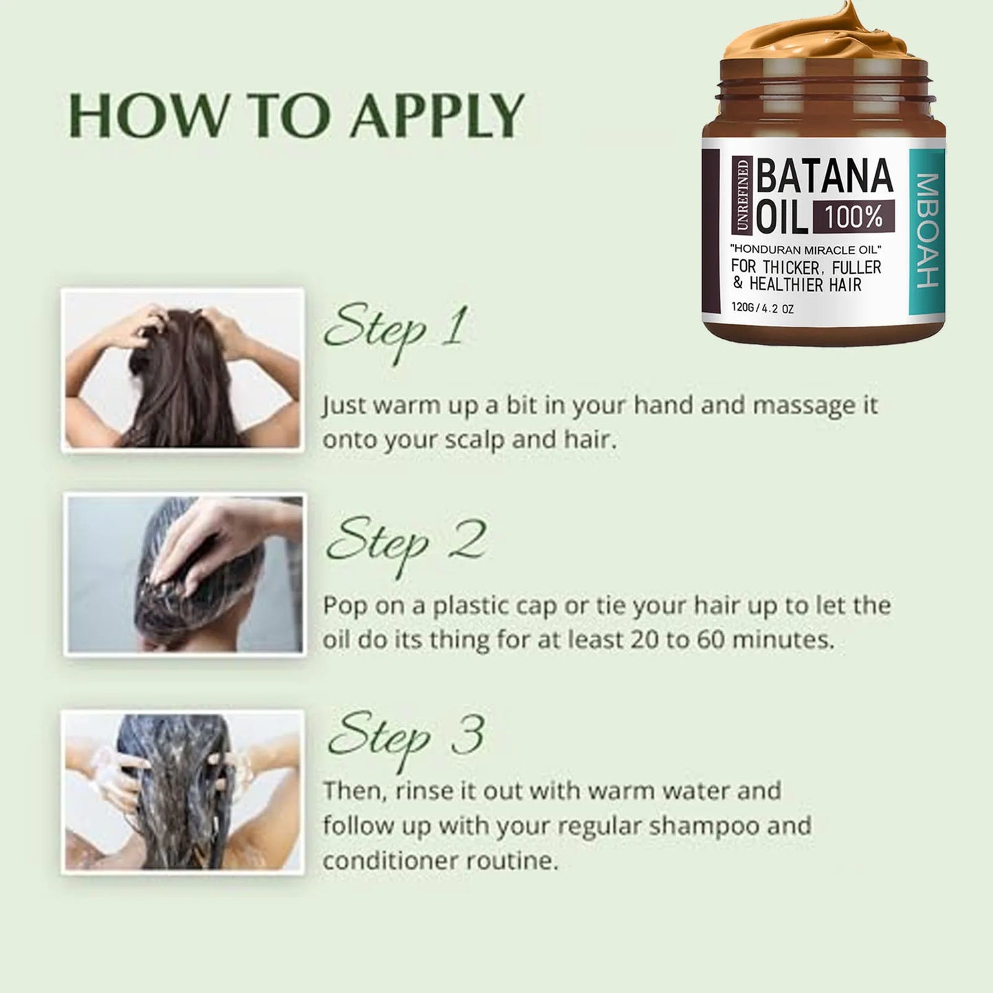 Óleo de Batana 100% de Honduras - Obtenha cabelos mais cheios, grossos e saudáveis - Condicionador Great Men Haircare Silky - Óleo de nutrição capilar ✨