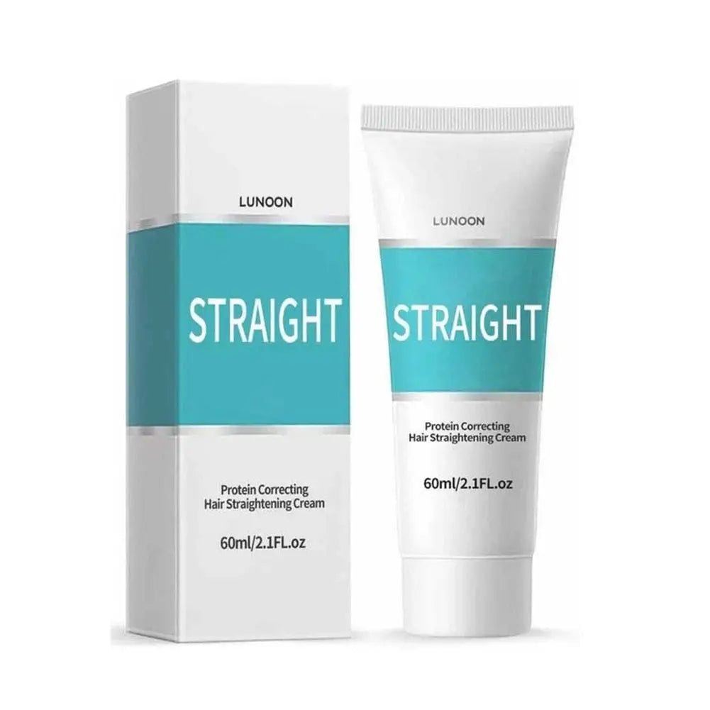 Creme alisador de cabelo com queratina 60ml, tratamento profissional danificado, alisamento mais rápido, cuidados com os cabelos cacheados, creme de correção de proteínas