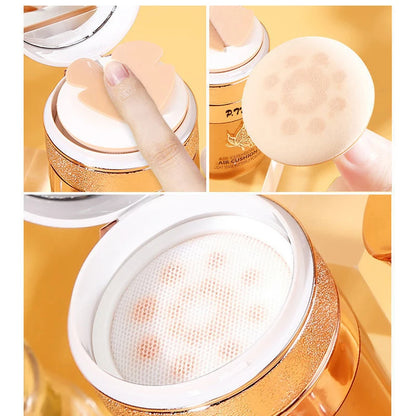Base BB Cream Air Cushion Hidratante Corretor Branqueador Controlo de Oleosidade À Prova de Água com Esponja em Forma de Borboleta para Pó Maquilhagem Cosmética