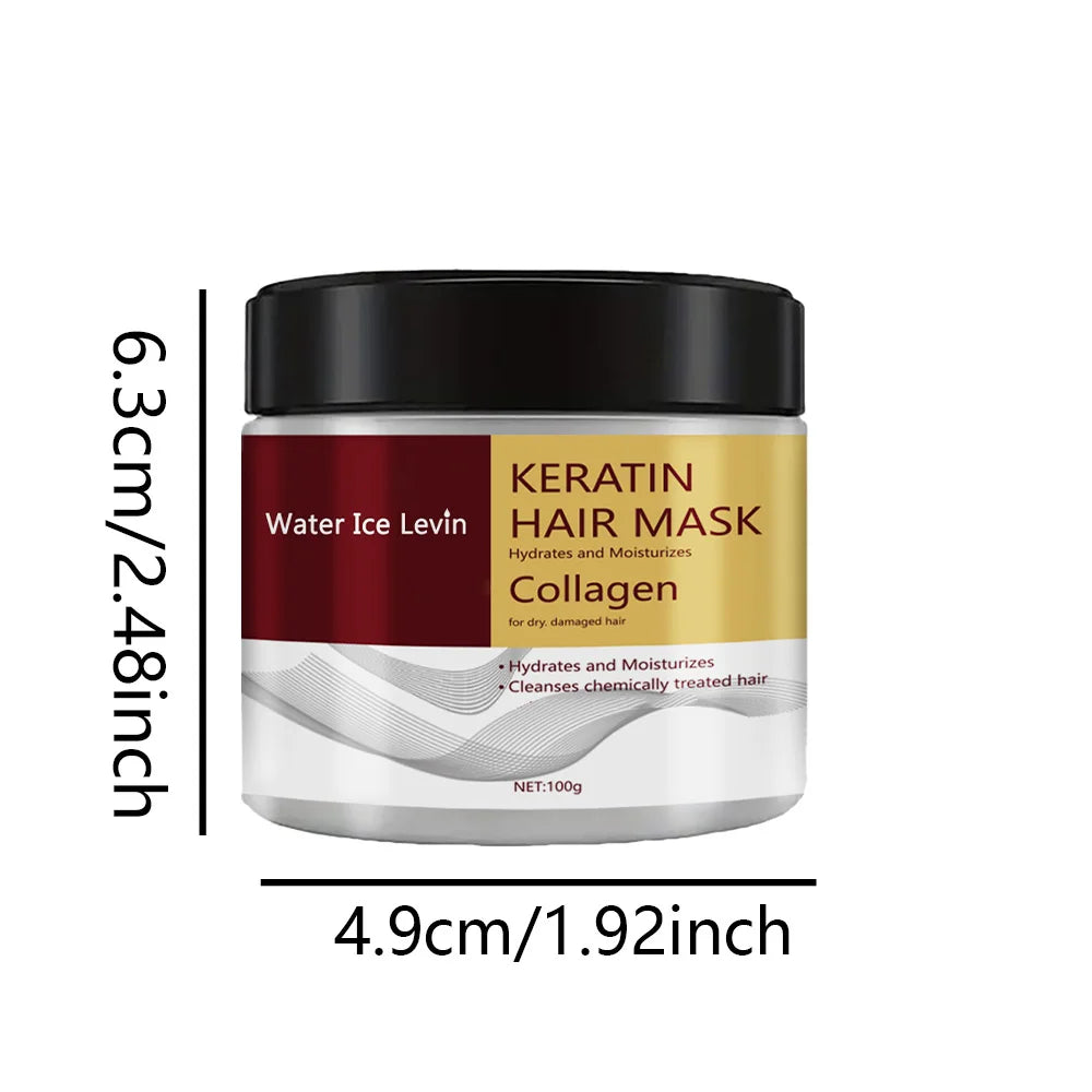 Máscara Capilar de Colagénio e Queratina com Hidratante e Condicionador para Controlo da Oleosidade, Suavidade, Suavidade, Reparação do Cabelo Danificado e Revitaliza o Fio.