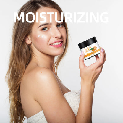 Creme de cúrcuma e vitamina C - nutrição leve para rosto e pescoço, hidratação de rápida absorção para todos os tipos de pele